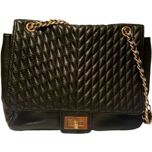 Karl Lagerfeld black leather shoulder bag